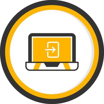 Login Timeout Notification Glyph Two Color Circle vector