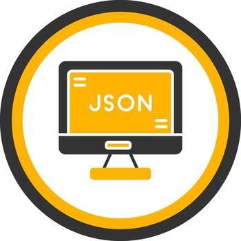 package json File Icon Glyph Two Color Circle vector