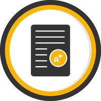 Student Report Card Glyph Two Color Circle vector