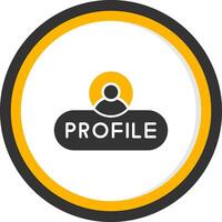 View Profile Button Glyph Two Color Circle vector