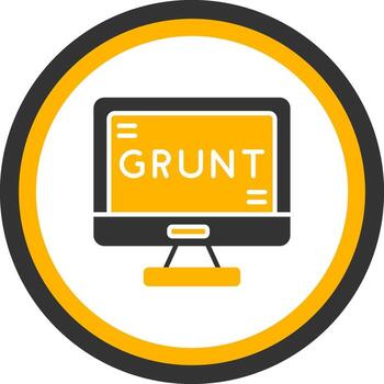Grunt JS Task Runner Glyph Two Color Circle vector
