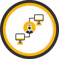 Real Time OnGlyph Collaboration Glyph Two Color Circle vector