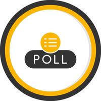 Participate in Poll Button Glyph Two Color Circle vector