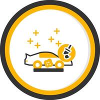 Body Panel Filler Compound Glyph Two Color Circle vector