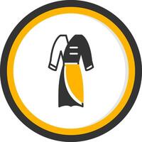 Cozy Cotton Bathrobe Glyph Two Color Circle vector
