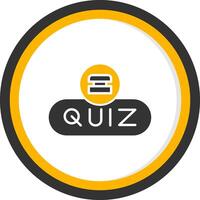 Take Quiz Button Glyph Two Color Circle vector