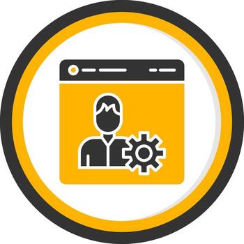 CRM Based Client Management System Glyph Two Color Circle vector