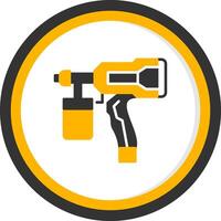 HVLP Paint Spray Gun Glyph Two Color Circle vector