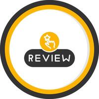 Leave Review Button Glyph Two Color Circle vector