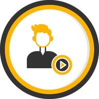 Play Media File Glyph Two Color Circle vector