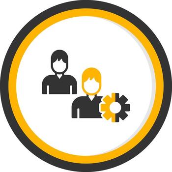 Cloud Based Sales CRM Software Glyph Two Color Circle vector