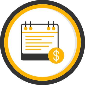 automatizado nómina de sueldos Procesando herramienta glifo dos color circulo vector