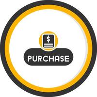 Complete Purchase Button Glyph Two Color Circle vector