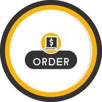 Place Order Button Glyph Two Color Circle vector