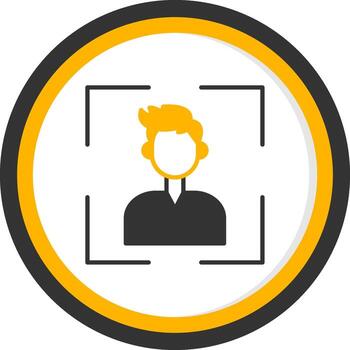 escanear qr código glifo dos color circulo vector