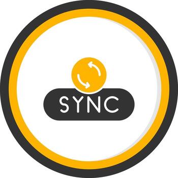 Sync Data Button Glyph Two Color Circle vector