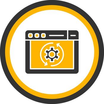 ui componente ciclo vital icono glifo dos color circulo vector