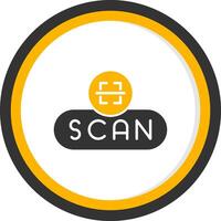 Start Scan Button Glyph Two Color Circle vector