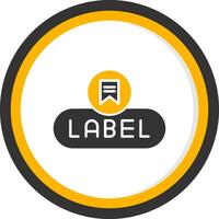 Add Label Button Glyph Two Color Circle vector