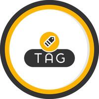 Apply Tag Button Glyph Two Color Circle vector