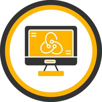 redux estado gerente símbolo glifo dos color circulo vector