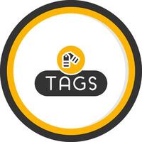Manage Tags Button Glyph Two Color Circle vector