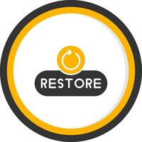 Restore File Button Glyph Two Color Circle vector