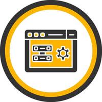 Server Side Rendering Process Glyph Two Color Circle vector