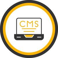 Headless CMS Backend Icon Glyph Two Color Circle vector