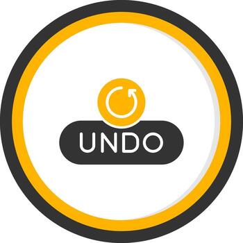 Undo Action Button Glyph Two Color Circle vector