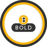 Bold Text Button Glyph Two Color Circle vector