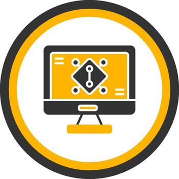 API Gateway Entry Point Icon Glyph Two Color Circle vector