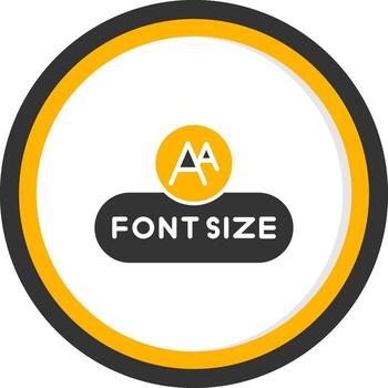 Adjust Font Size Button Glyph Two Color Circle vector