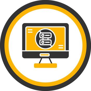 Serverless Function Icon Glyph Two Color Circle vector