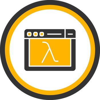 lambda función código bloquear glifo dos color circulo vector