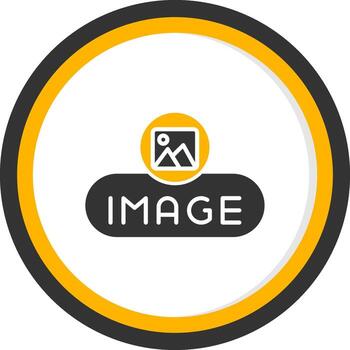 Insert Image Button Glyph Two Color Circle vector