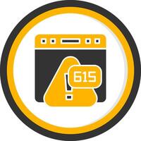 Error 615 App Store Verification Failed Glyph Two Color Circle vector