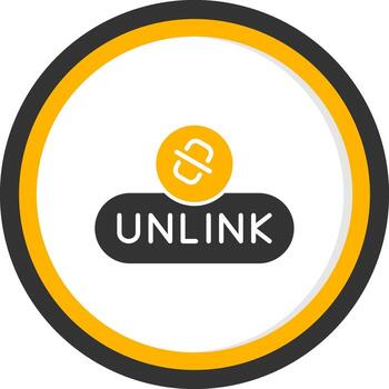 Remove Link Button Glyph Two Color Circle vector