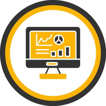 Web Analytics Dashboard Glyph Two Color Circle vector