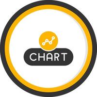 Insert Chart Button Glyph Two Color Circle vector