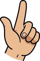 Hand gesture pointing up with index finger illustration simple style vector