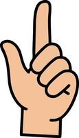 Human hand pointing finger upward gesture illustration design isolated on white background vector