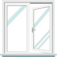 Window with one pane open modern design transparent glass reflection illustration vector