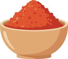 Red Spice Powder in Beige Ceramic Bowl Illustration with Granular Texture and Simple Design for Cooking and Food Preparation vector