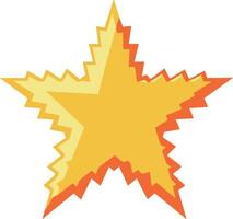 Bright yellow star with jagged edges and orange outline graphic design for decoration and celebration purposes vector