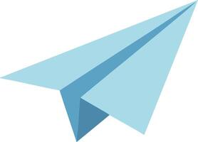 Paper airplane design in light blue color flying simple style illustration vector