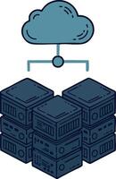 Cloud computing data centers network connection technology concept illustration design vector