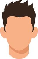 Male faceless avatar with short dark hair in minimalistic flat style for profile icons and digital identity design vector