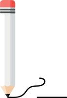Pencil drawing simple icon with red eraser and black line illustration design vector