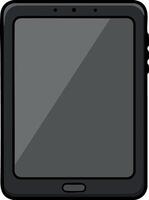 Tablet device with black frame and blank screen digital technology illustration for modern gadgets use vector